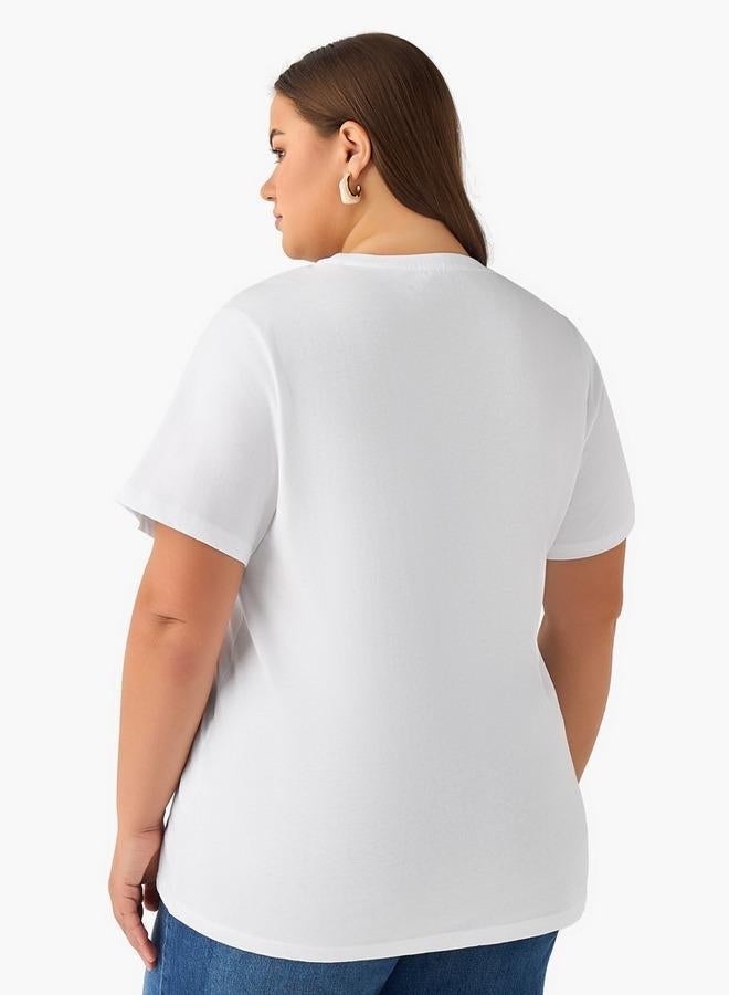  أولا بوبكن تي شيرت قطن بقصة عادية بتطريز زهور من أولا بوبكن - Image 3